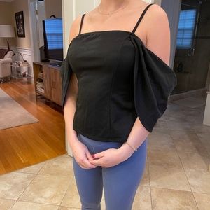 Anthropologie Black off the shoulder top